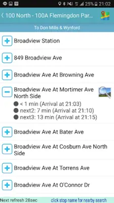 Toronto Bus Tracker android App screenshot 3